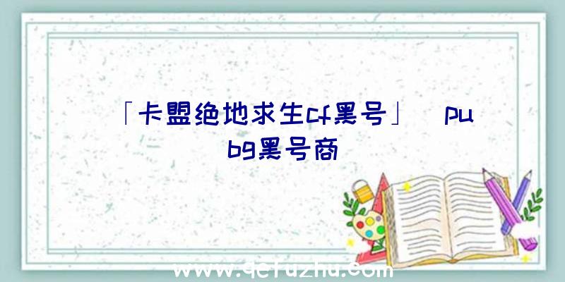 「卡盟绝地求生cf黑号」|pubg黑号商